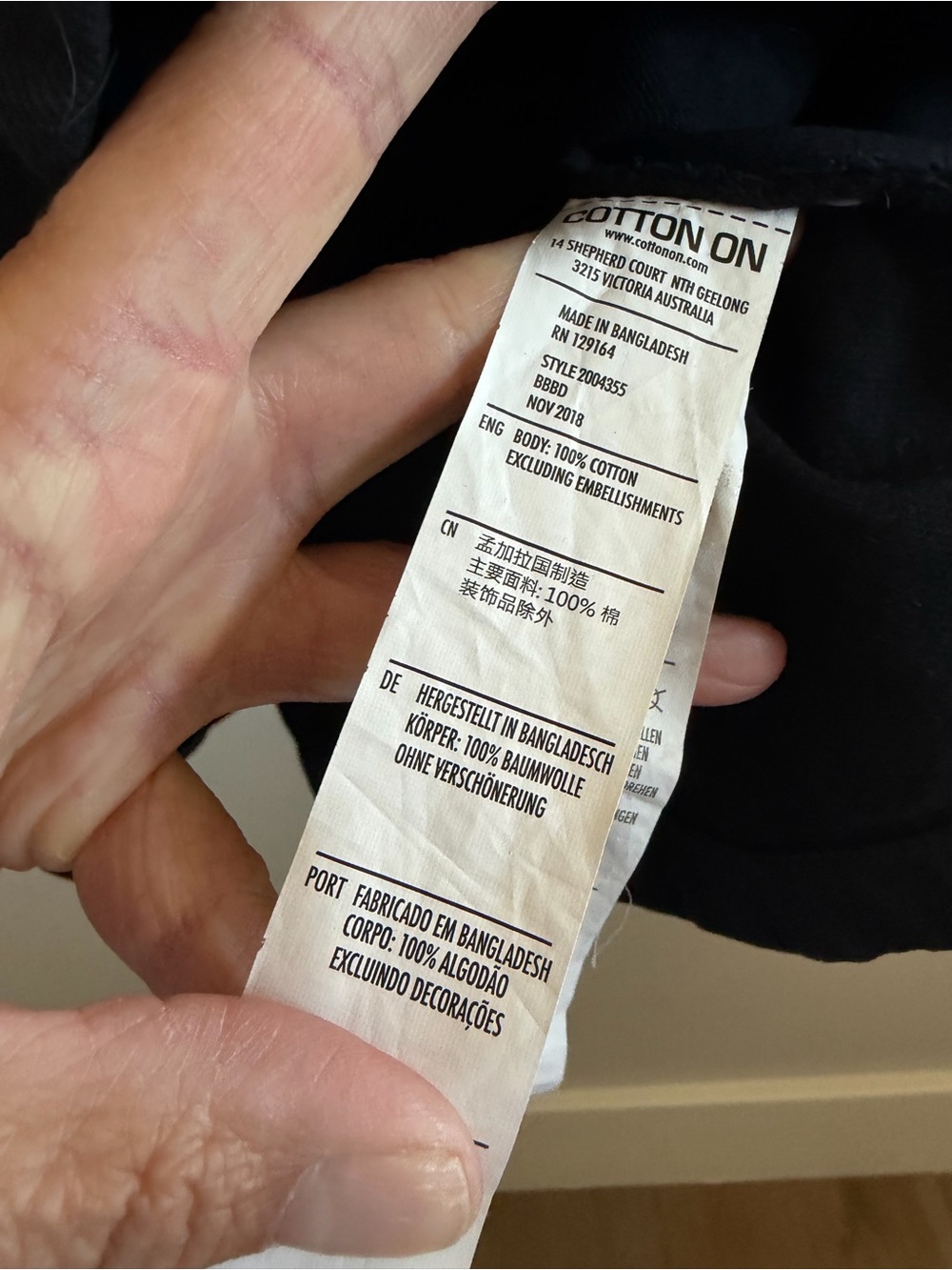 Cotton On Black Zip-Up 100% Cotton Dress with Ring Pull Zipper Detail - Picture 8 of 8
